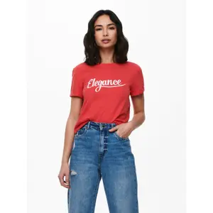 T-shirt för kvinnor Only onlmolly life text image-1