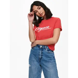 T-shirt för kvinnor Only onlmolly life text image-3