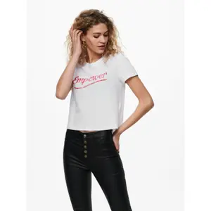 T-shirt för kvinnor Only onlmolly life text image-1