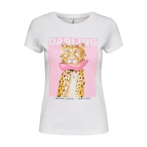 T-shirt för kvinnor Only onlvibe life fit animal image-0
