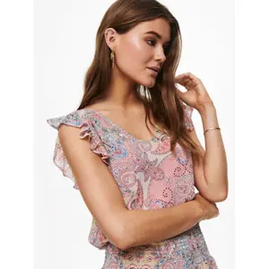 T-shirt för kvinnor Only onlally capsleeve open back wovens image-6