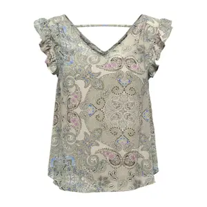 T-shirt för kvinnor Only onlally capsleeve open back wovens image-0