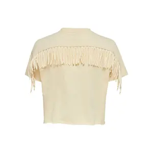 T-shirt för kvinnor Only onltenna life boxy fringess image-1
