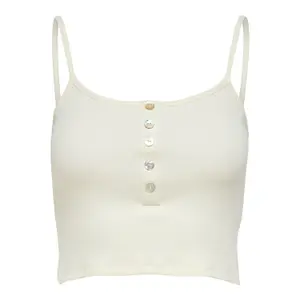Women's sleeveless T-shirt Only onlnessa life hort buttons image-0