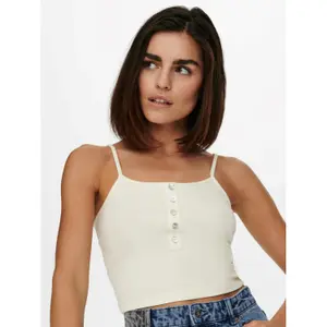 Women's sleeveless T-shirt Only onlnessa life hort buttons image-3