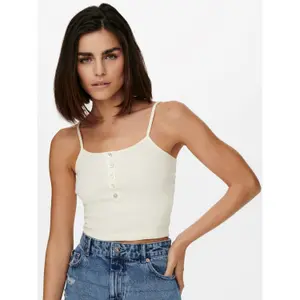 Women's sleeveless T-shirt Only onlnessa life hort buttons image-4