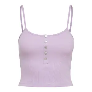 Women's sleeveless T-shirt Only onlnessa life hort buttons image-0