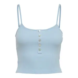 Women's sleeveless T-shirt Only onlnessa life hort buttons image-0