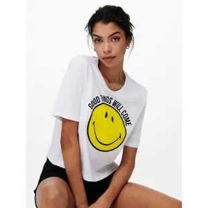 T-shirt för kvinnor Only onlsmiley life image-3