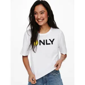 T-shirt för kvinnor Only onlsmiley life image-2