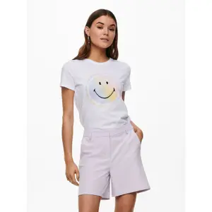 T-shirt för kvinnor Only onlsmiley life reg image-1