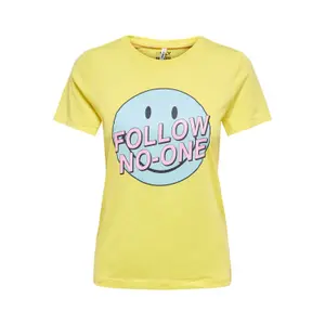T-shirt för kvinnor Only onlsmiley life reg image-0
