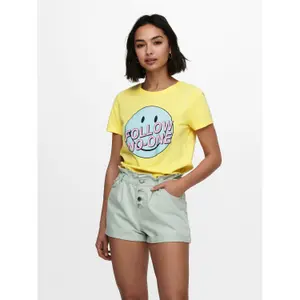 T-shirt för kvinnor Only onlsmiley life reg image-1