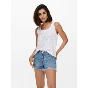 Women's sleeveless T-shirt Only onlsmiley life image-1