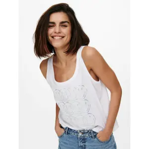 Women's sleeveless T-shirt Only onlsmiley life image-3