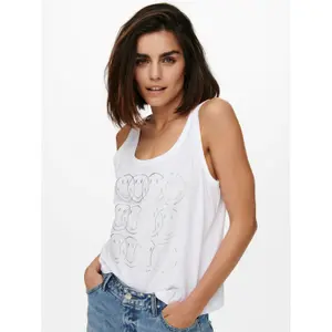 Women's sleeveless T-shirt Only onlsmiley life image-4