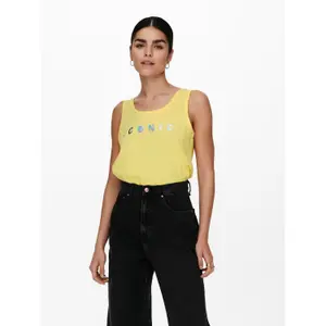 Women's sleeveless T-shirt Only onlsmiley life image-1