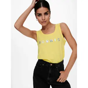 Women's sleeveless T-shirt Only onlsmiley life image-3
