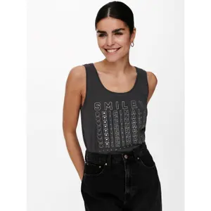 Women's sleeveless T-shirt Only onlsmiley life image-3