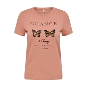 T-shirt för kvinnor Only onlkita life reg butterfly image-0