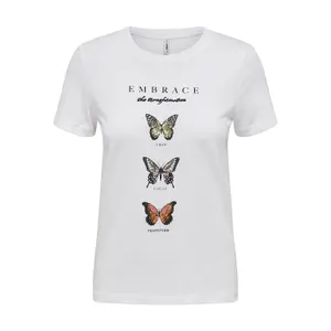 T-shirt för kvinnor Only onlkita life reg butterfly image-0