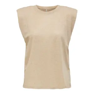 Women's sleeveless T-shirt Only onlsilvery houlderpads image-0