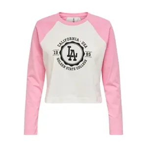 T-shirt för kvinnor Only onlcollege life raglan image-0