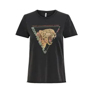 T-shirt för kvinnor Only onllucy life reg animal nltop image-0