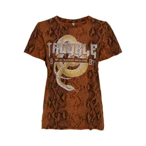 T-shirt för kvinnor Only onllucy life reg animal image-0