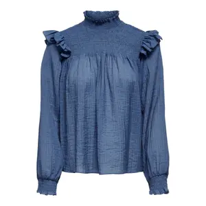 Women's long sleeve T-shirt Only onllaila smock high neck image-0