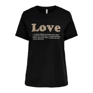 T-shirt för kvinnor Only onlkita life reg loves image-0