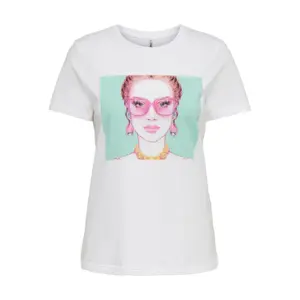 T-shirt för kvinnor Only onlsandy life reg art sketch image-0