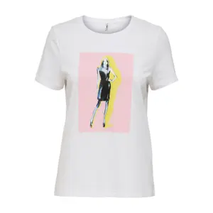 T-shirt för kvinnor Only onlsandy life reg art sketch image-0