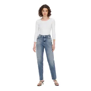 Jeans taille haute femme Only Veneda Mom Rip Rep Rea931 image-2