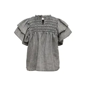 Frauen-Rock Only onlbea life ss frill smock dnm top bj image-1