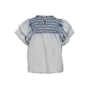 Women's skirt Only onlbea life ss frill smock dnm top bj image-1