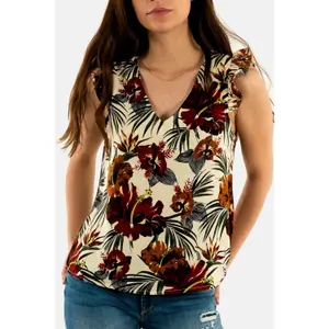 Damen-Oberteil mit V-Ausschnitt Only onllinda capsleeve image-2