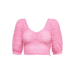 Women's 2/4 lace crop top Only onladdi image-0
