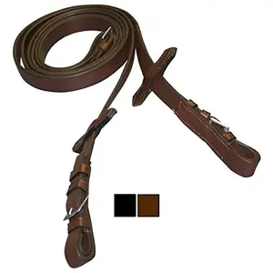 Simple horse reins in smooth leather Tattini image-0