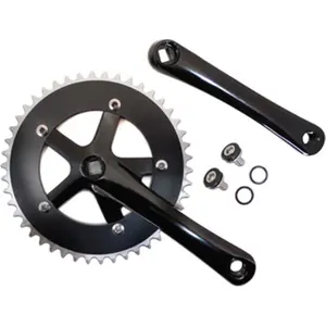Aluminium road crankset P2R Fixie 3.30 165 mm 46D. D130 mm (Singlespeed)