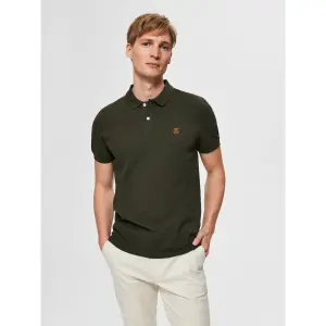 Kurzarm-Poloshirt Selected Aro embroidery image-2
