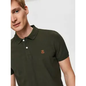 Kurzarm-Poloshirt Selected Aro embroidery image-4