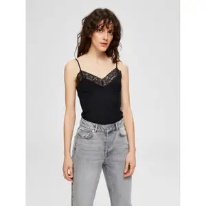 Women's tank top Selected Mio rib lace image-1