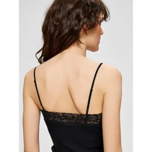 Women's tank top Selected Mio rib lace image-5