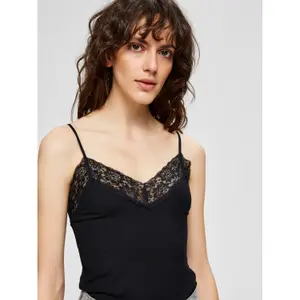 Women's tank top Selected Mio rib lace image-4