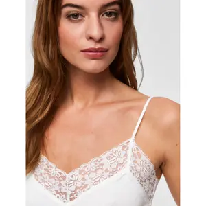 Women's tank top Selected Mio rib lace image-6