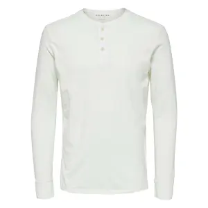 T-shirt Selected manches longues Ben overdye split neck image-0