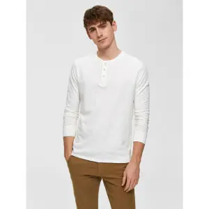 T-shirt Selected manches longues Ben overdye split neck image-1