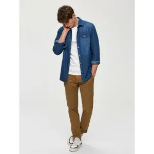 T-shirt Selected manches longues Ben overdye split neck image-5