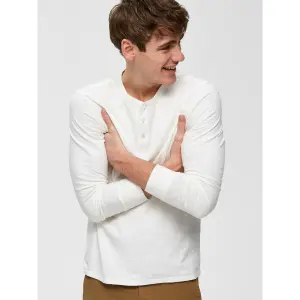 T-shirt Selected manches longues Ben overdye split neck image-2
